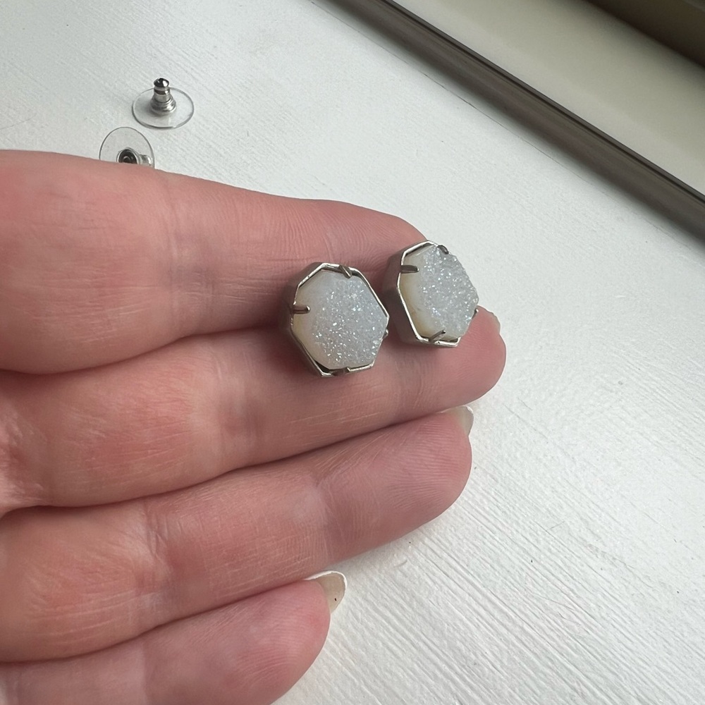 Kendra Scott stud white Drusy stud earrings